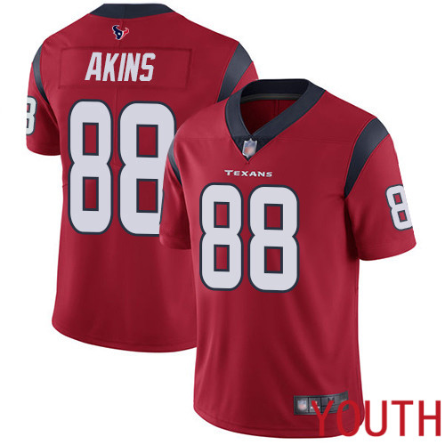 Houston Texans Limited Red Youth Jordan Akins Alternate Jersey NFL Football #88 Vapor Untouchable